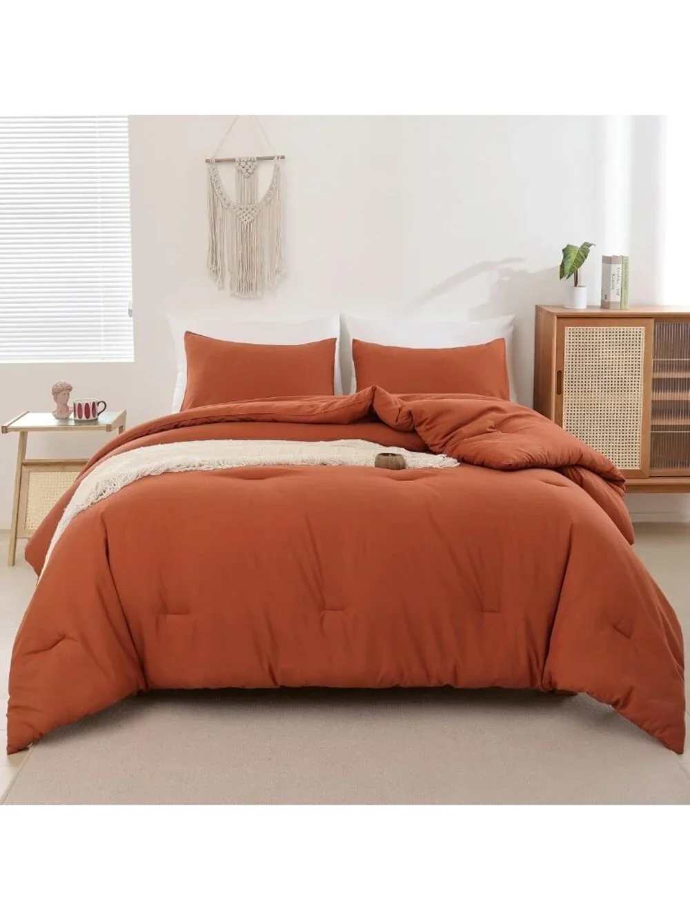 Rust Orange Comforter Set - Unbranded Cozy Down Alternative Comforter